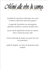 menù con le erbe di campo copia