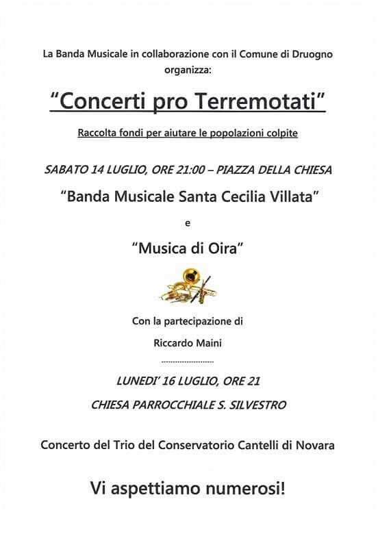 Concerti per i terremotati