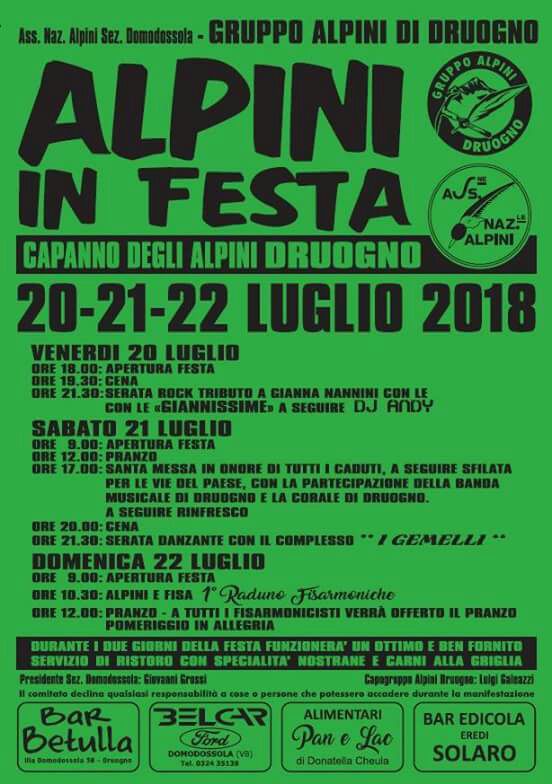 Festa Alpini Druogno 2018