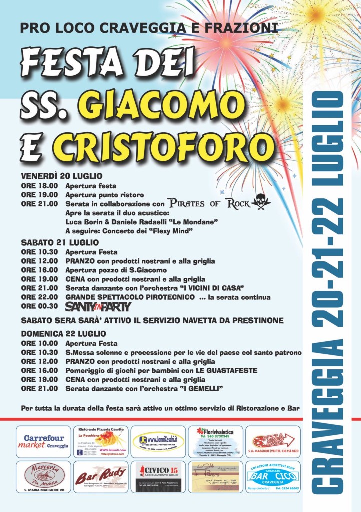 Festa santi giacomo e cristoforo